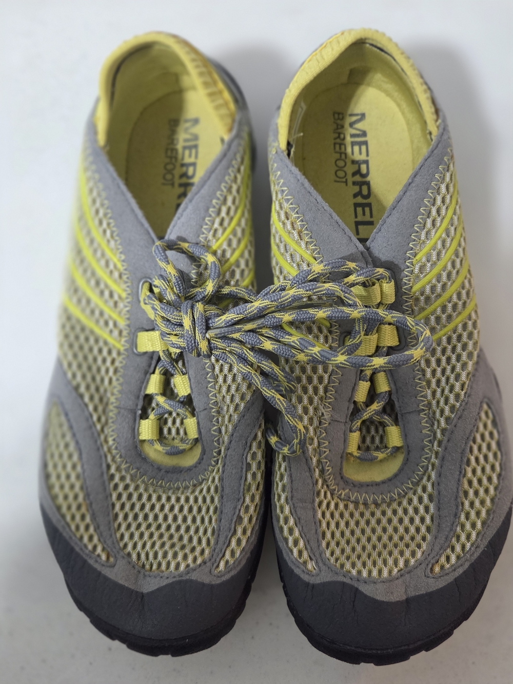 Merrell Yellow and Gray Mesh Barefoot Sneakers